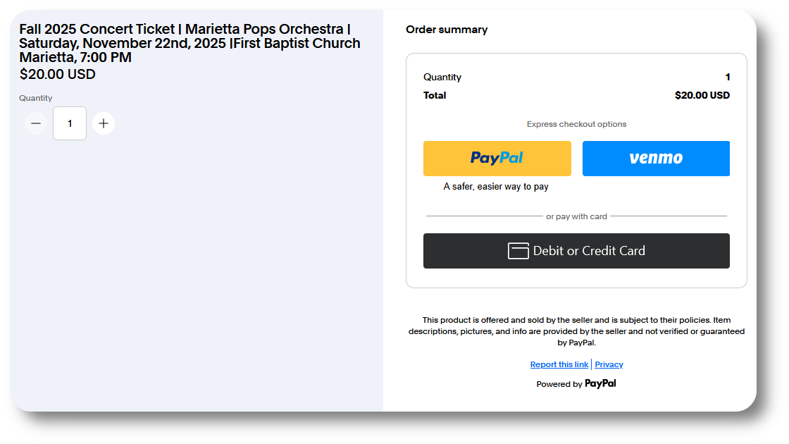 ticket pre-sale sample
