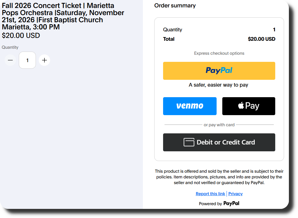 ticket pre-sale sample
